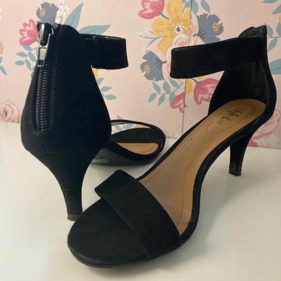 black Style & CO heeled sandals womens size 7 - Picture 6 of 8